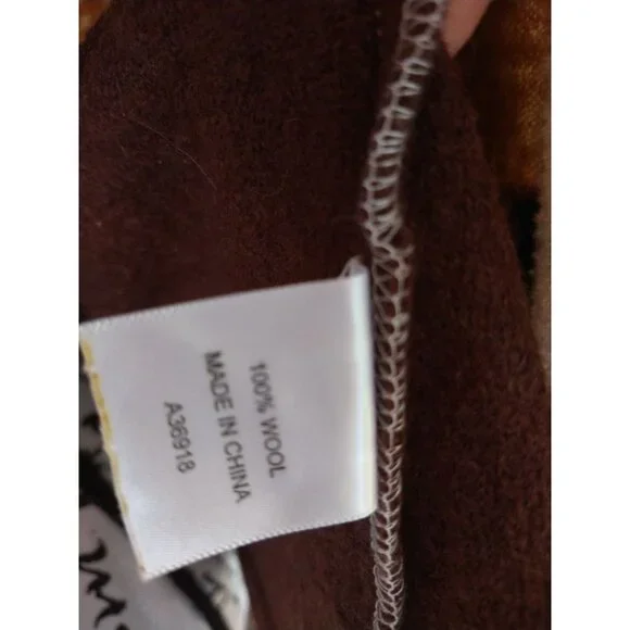 Vintage Appleseed Colorblock Wool Coat With Button Closure & Stand Collar - Size - Picture 6 of 11